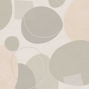Papier peint intissé Geo Effect bubbles beige et gris