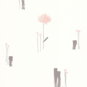 Papier peint intissé Millésime fleur stylisée rose - LU00511