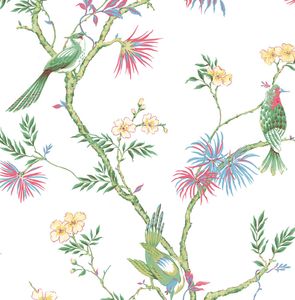 Papier peint intissé Jardin Secret oiseau multicolore