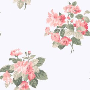 Papier peint intissé Jardin Secret bouquet fleuri rose