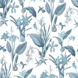 Papier peint intissé Jardin Secret plante bleu - LU00768