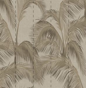 Papier peint Panorama Palms doré gaufrage effet lisse - LU01312