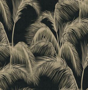 Papier peint Panorama Palms noir gaufrage effet lisse - LU01316