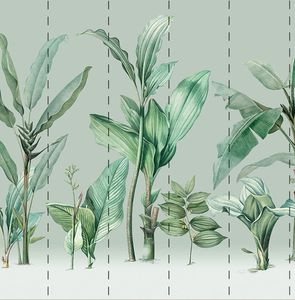 Papier peint Panorama Jungle vert gaufrage effet lisse - LU01330