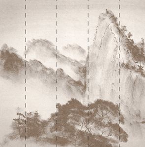 Papier peint Panorama Oriental View beige effet lisse