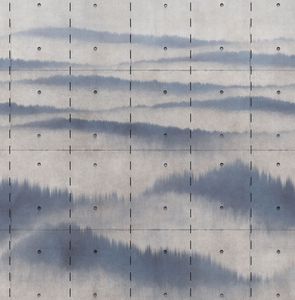 Papier peint panorama Concrete bleu effet lisse - LU01449