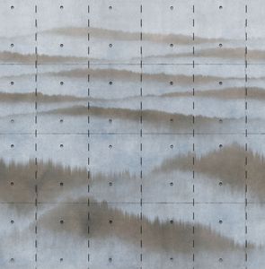 Papier peint panorama Concrete marron effet lisse - LU01452
