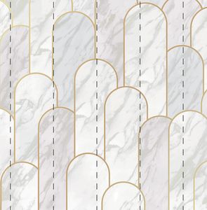 Papier peint panorama Deco Marble blanc effet lisse - LU01509