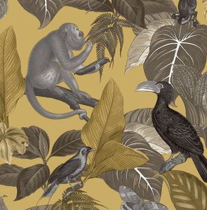 Papier peint intissé Java jungle jaune