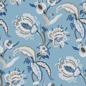 Papier peint intissé Java floral perse bleu - MO00544