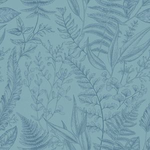 Papier peint intissé Java végétal bleu - MO00550