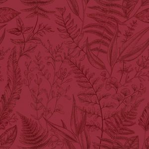 Papier peint intissé Java végétal rouge - MO00551