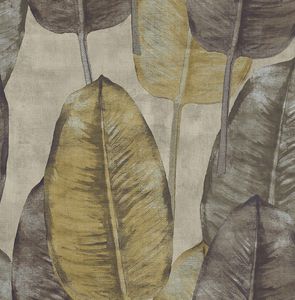 Papier peint intissé Maori feuille de bananier jaune - MO00616