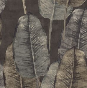 Papier peint intissé Maori feuille de bananier marron - MO00618