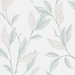 Papier Peint Expansé sur Intissé - Feuillage Turquoise