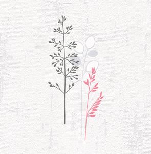 Papier Peint Expansé sur Papier - Feuillage - Rouge - PPB2540