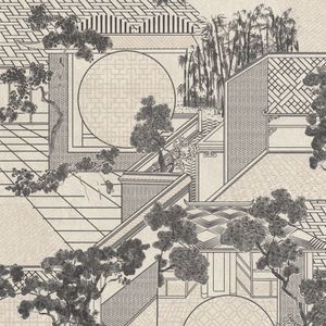 Papier peint intissé Sensai zen garden crème - RA00319