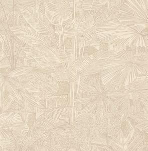 Papier peint intissé Samoa palmiers beige argenté