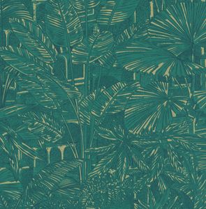 Papier peint intissé Samoa palmiers émeraude - RA00350