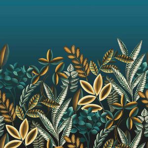 Papier peint panorama Magic Walls botanique bleu - RA00524