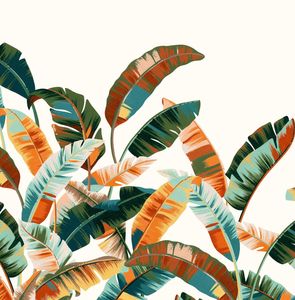 Papier peint panorama Magic Walls feuilles de bananier multicolore - RA00532