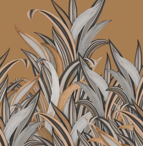 Papier peint panorama herbes folles marron clair - RA00558
