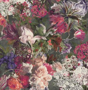 Papier peint panorama Magic Walls florales gris foncé - RA00587