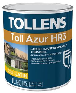 Lasure - Teintable - Haute résistance - Tous Bois - Toll Azur HR3